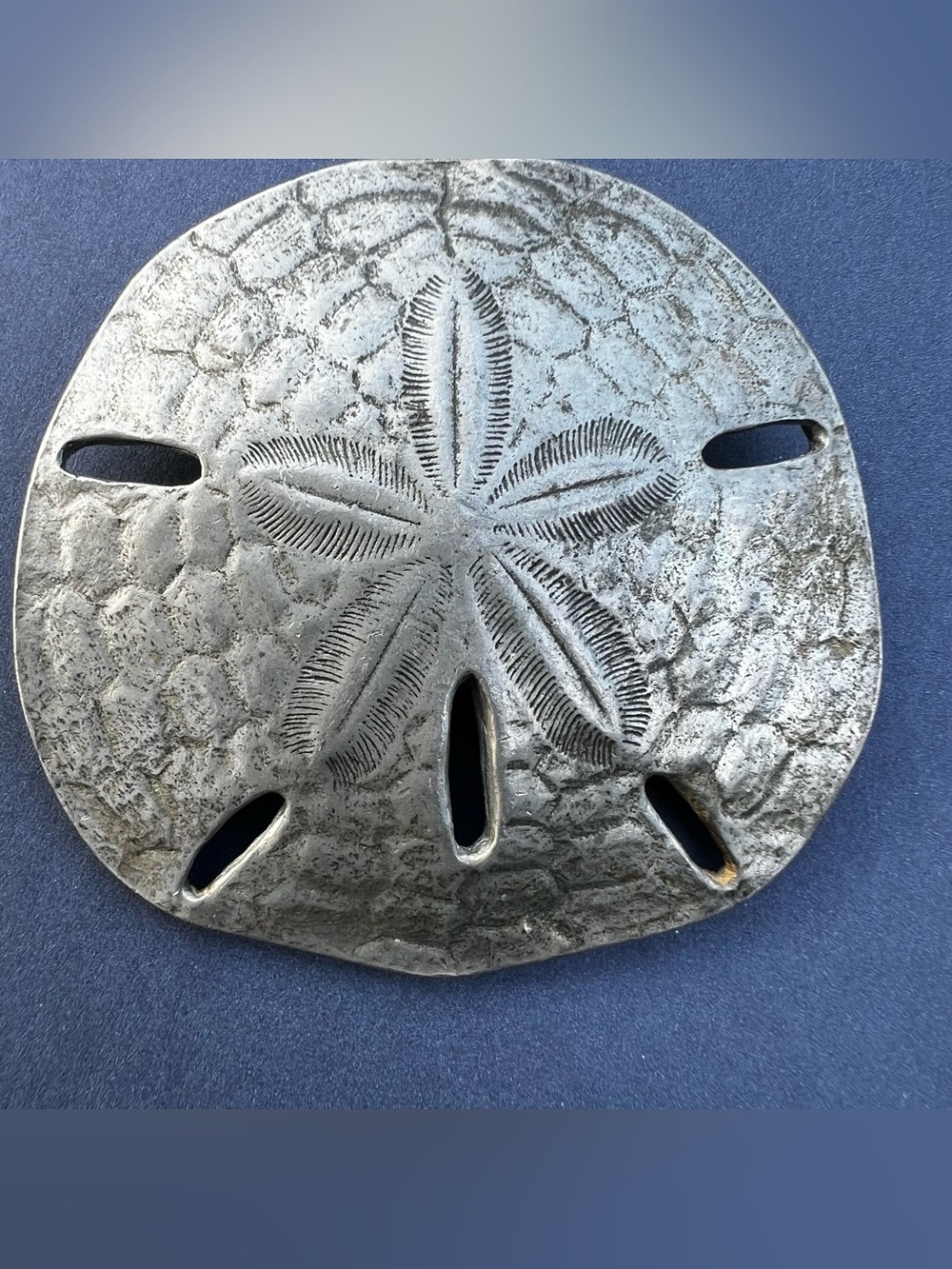 Vintage Reed & Barton Pewter Sand Dollar Pendant - Large Life Size Great Detail!